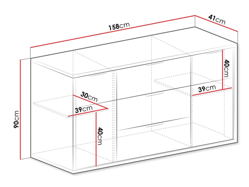 Fonti Rektangulär Skänk 158 cm i Trä - Brun - Förvaring - Förvaringsmöbler - Skänkar & sideboards