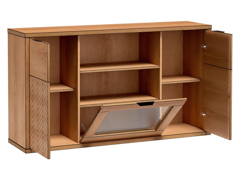 Fonti Rektangulär Skänk 158 cm i Trä med Glaslucka - Brun - Förvaring - Förvaringsmöbler - Skänkar & sideboards