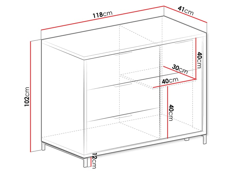 Fonti Skänk 118 cm - Brun|svart - Förvaring - Förvaringsmöbler - Byrå