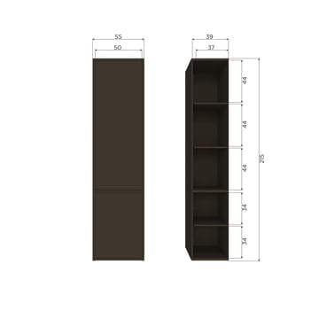 Förvaringsskåp Meggy 215 cm - Mellanbrun - Förvaring - Förvaringsmöbler - Byrå