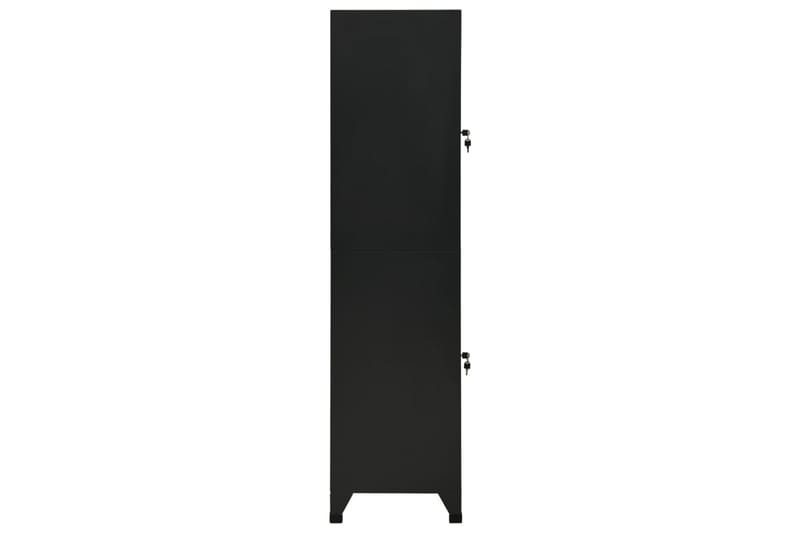 Förvaringsskåp svart 38x45x180 cm stål - Svart - Byrå