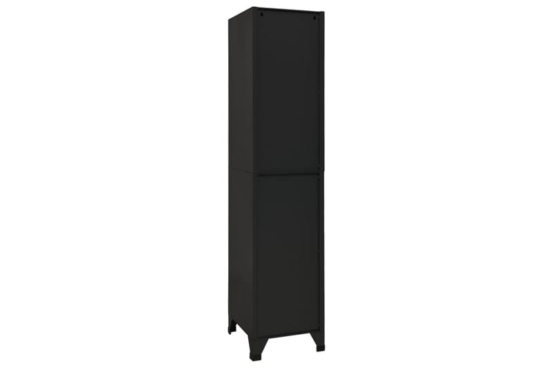 Förvaringsskåp svart 38x45x180 cm stål - Svart - Förvaring - Förvaringsmöbler - Byrå