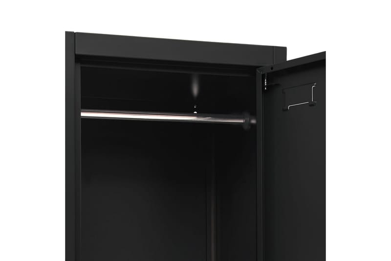 Förvaringsskåp svart 38x45x180 cm stål - Svart - Förvaring - Förvaringsmöbler - Byrå