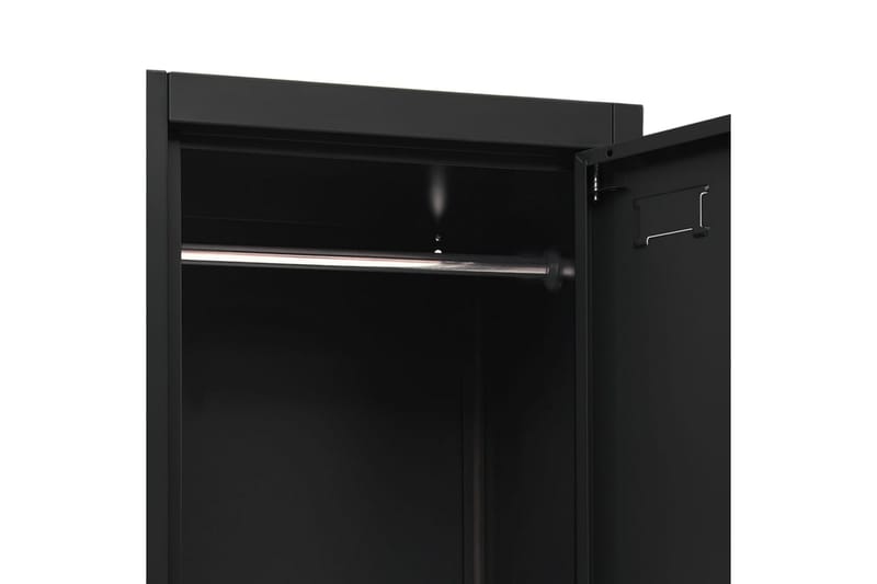 Förvaringsskåp svart 38x45x180 cm stål - Svart - Byrå