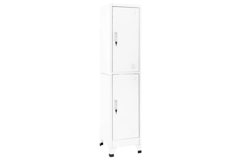 Förvaringsskåp vit 38x45x180 cm stål - Vit - Förvaring - Förvaringsmöbler - Byrå
