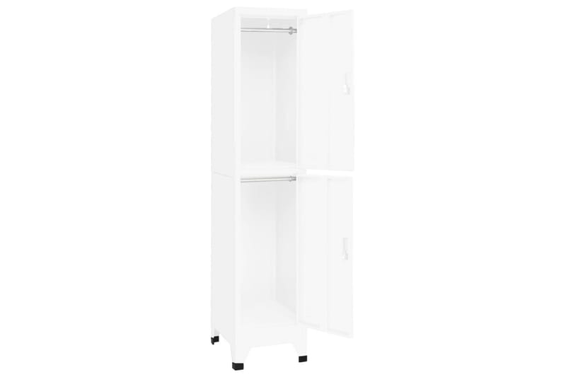 Förvaringsskåp vit 38x45x180 cm stål - Vit - Förvaring - Förvaringsmöbler - Byrå