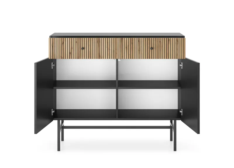 Francisca Byrå 104 cm - Svart/Ek - Förvaring - Förvaringsmöbler - Byrå