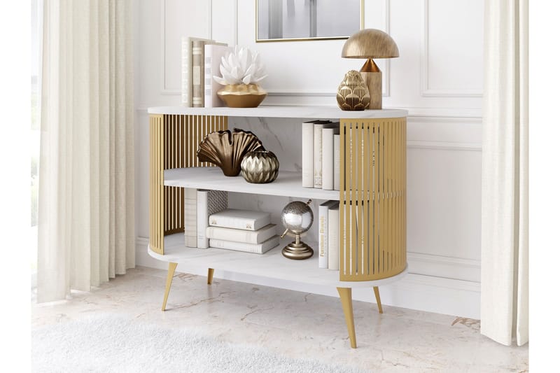 Galia Skänk 120x40 cm - Guld/Vit - Förvaring - Förvaringsmöbler - Skänkar & sideboards