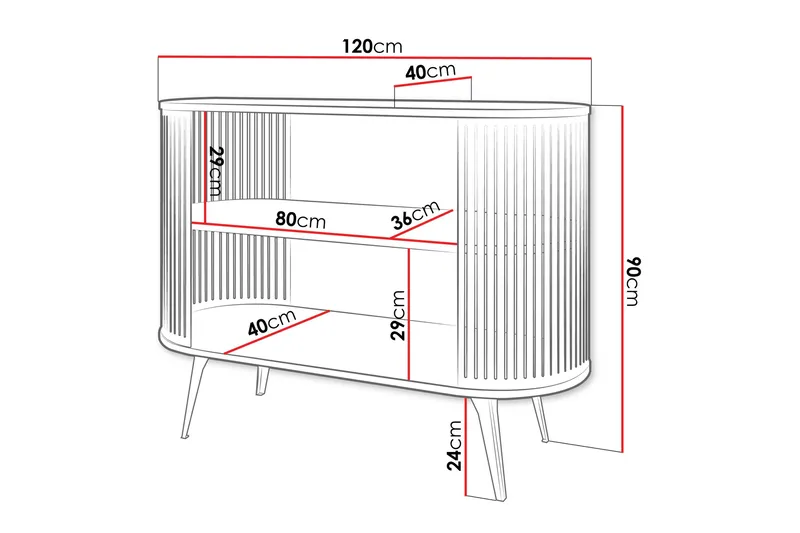 Galia Skänk 120x40 cm - Svart/Grå - Förvaring - Förvaringsmöbler - Skänkar & sideboards