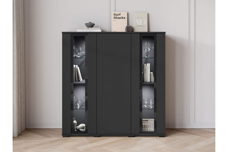Gamal Highboard, Brun/Vit