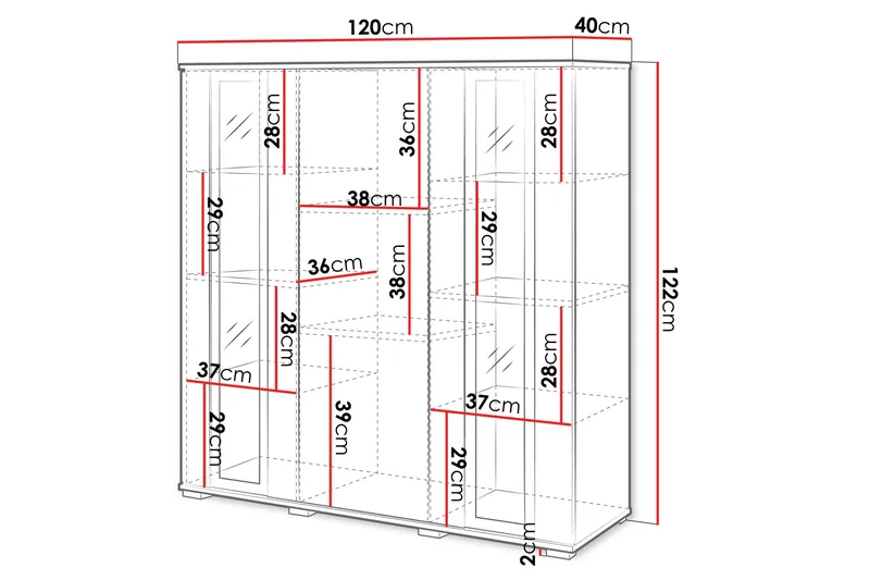 Gamal Highboard - Brun/Vit - Förvaring - Förvaringsmöbler - Byrå