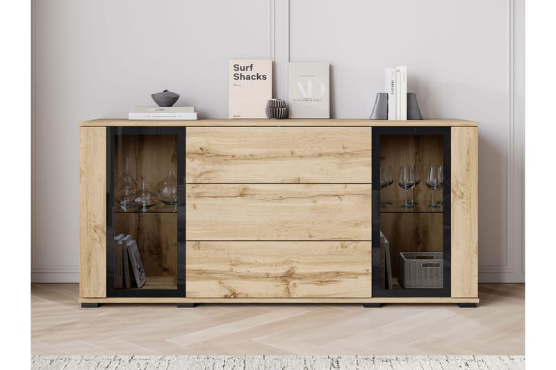 Gamal Skänk 150x40 cm - Brun/Svart - Förvaring - Förvaringsmöbler - Skänkar & sideboards