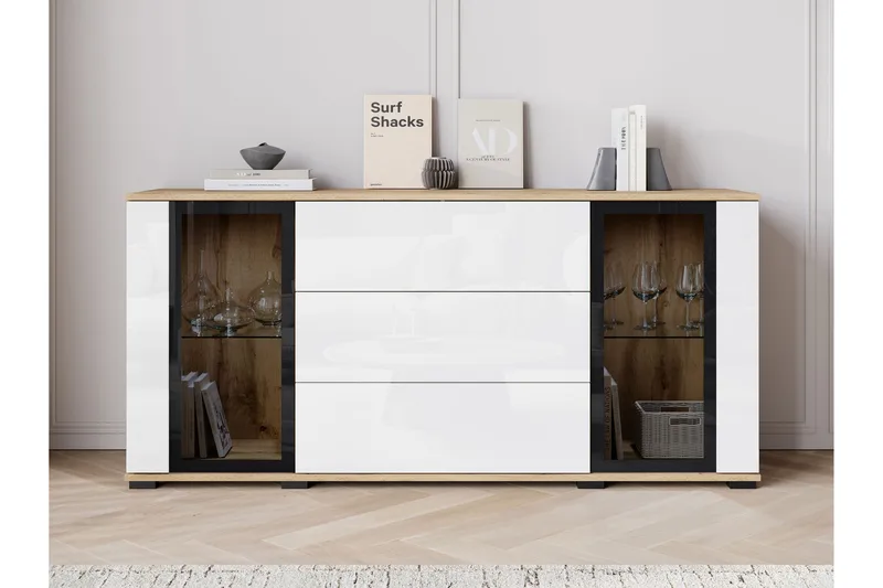 Gamal Skänk 150x40 cm - Brun/Vit - Förvaring - Förvaringsmöbler - Skänkar & sideboards