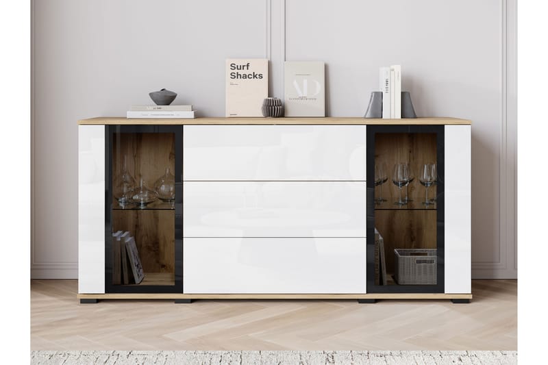 Gamal Skänk 150x40 cm - Brun/Vit - Förvaring - Förvaringsmöbler - Skänkar & sideboards