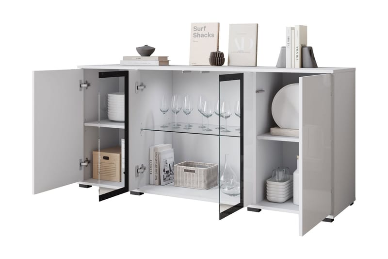 Gamal Skänk 150x40 cm i Glas med Glasdörrar - Brun - Förvaring - Förvaringsmöbler - Skänkar & sideboards