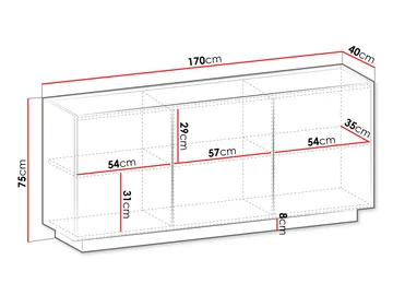 Glenor Skänk 170x75 cm - Baltic Storm - Förvaring - Förvaringsmöbler - Skänkar & sideboards