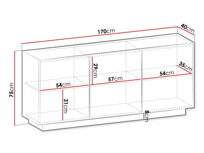 Glenor Skänk 170x75 cm - Baltic Storm - Förvaring - Förvaringsmöbler - Skänkar & sideboards
