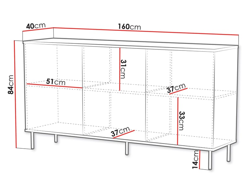 Granica Skänk 160 cm - beige - Förvaring - Förvaringsmöbler - Skänkar & sideboards