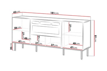 Hammarstrand Byrå 181 cm - Valnöt - Möbler - Vardagsrum - Kamin - Skorstensfri kamin - Elkamin