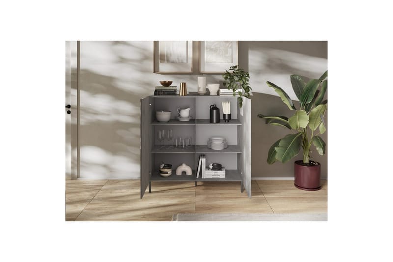 Hawell Högskåp 121 cm - Grå - Förvaring - Förvaringsmöbler - Byrå
