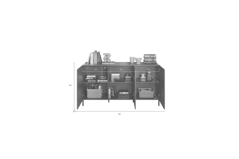 Hawell Skänk 181 cm - Mörkgrå - Förvaring - Förvaringsmöbler - Skänkar & sideboards