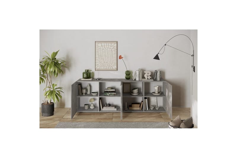 Hawell Skänk 241 cm - Grå - Förvaring - Förvaringsmöbler - Skänkar & sideboards