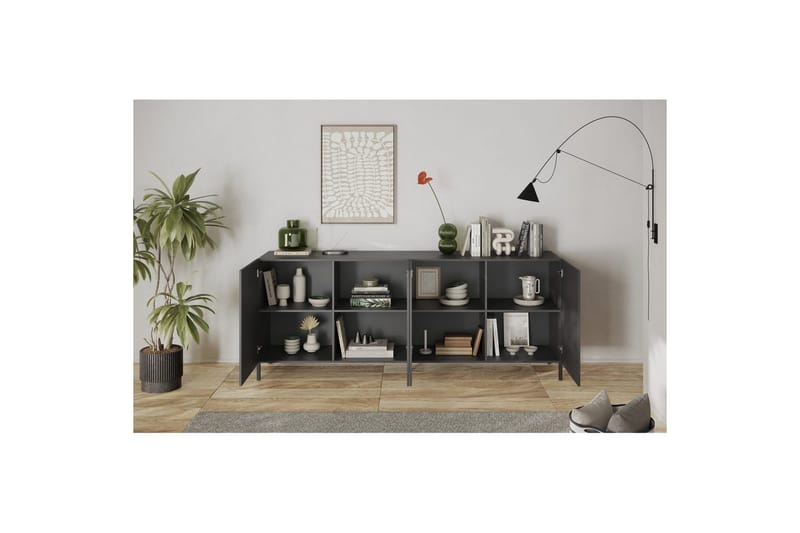 Hawell Skänk 241 cm - Mörkgrå - Förvaring - Förvaringsmöbler - Skänkar & sideboards