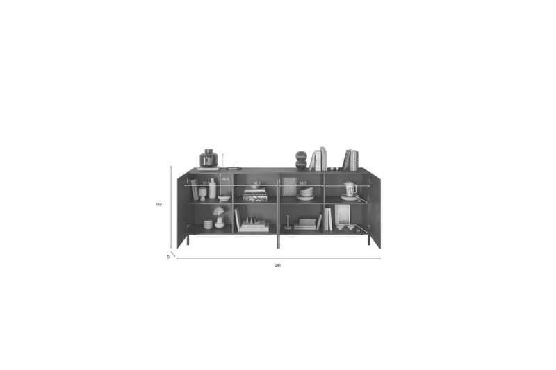 Hawell Skänk 241 cm - Mörkgrå - Förvaring - Förvaringsmöbler - Skänkar & sideboards