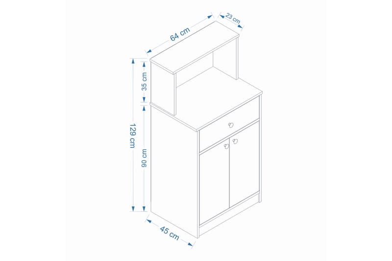 Hemi Byrå 64 cm Vit/Brun - Förvaring - Förvaringsmöbler - Byrå