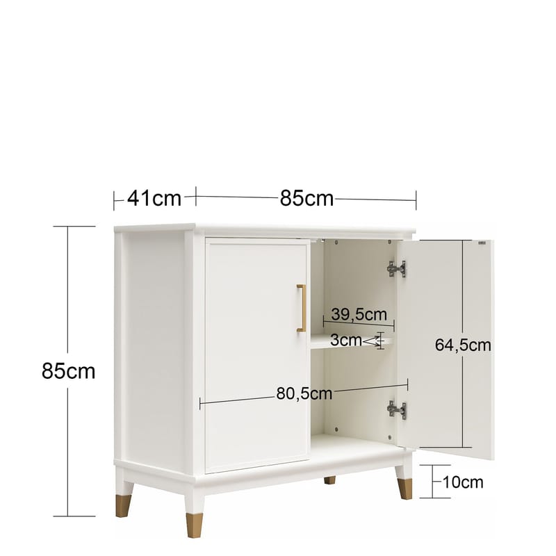 Högskåp Westerleigh Blekt Rosa - Blekt Rosa - Förvaring - Förvaringsmöbler - Byrå