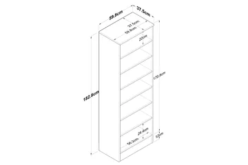 Hooda Highboard 59,8x182,8 cm Vit - Hanah Home - Förvaring - Förvaringsmöbler - Byrå