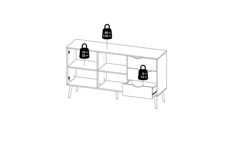 Hostafranc Skänk 147,2x39,1 cm - Natur - Förvaring - Förvaringsmöbler - Skänkar & sideboards