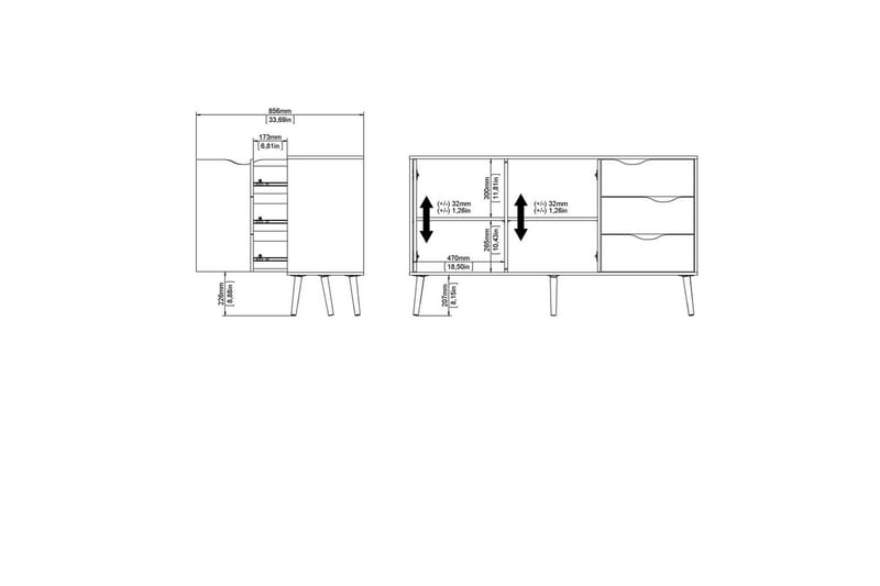 Hostafranc Skänk 147,2x39,1 cm - Natur - Förvaring - Förvaringsmöbler - Skänkar & sideboards