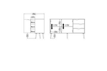 Hostafranc Skänk 147,2x39,1 cm - Natur - Förvaring - Förvaringsmöbler - Skänkar & sideboards