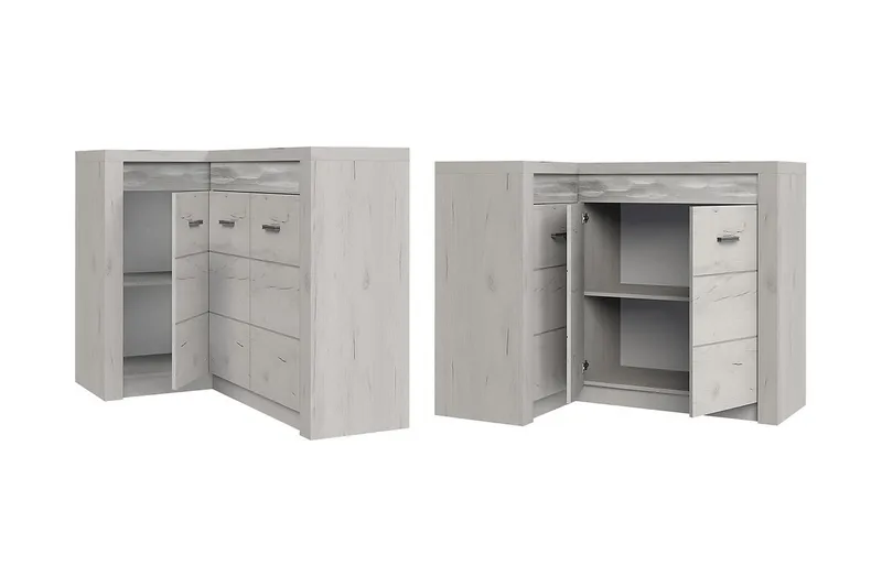 Indianapolis Skänk 131x42x104 cm - Beige/Grå/Vit - Förvaring - Förvaringsmöbler - Skänkar & sideboards
