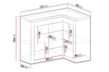Indianapolis Skänk 131x42x104 cm - Grå/Vit - Förvaring - Förvaringsmöbler - Skänkar & sideboards