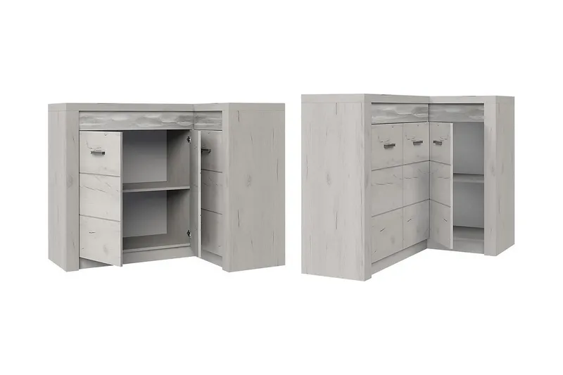 Indianapolis Skänk 131x42x104 cm - Grå/Vit - Förvaring - Förvaringsmöbler - Skänkar & sideboards