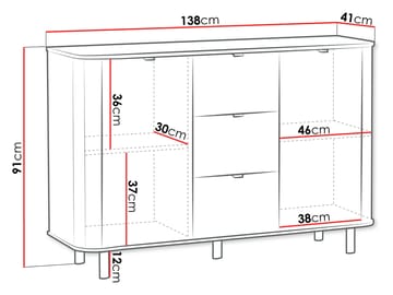 Joriel Skänk 138 cm - Vit - Förvaring - Förvaringsmöbler - Skänkar & sideboards