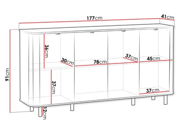 Joriel Skänk 177 cm - Vit|svart - Förvaring - Förvaringsmöbler - Skänkar & sideboards