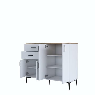 Jornes Multifunktionsskåp 120x98,6x45 cm - Vitt och valnöt - Förvaring - Förvaringsmöbler - Skänkar & sideboards