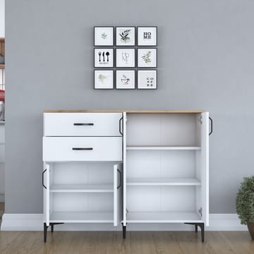 Jornes Multifunktionsskåp 120x98,6x45 cm - Vitt och valnöt - Förvaring - Förvaringsmöbler - Skänkar & sideboards