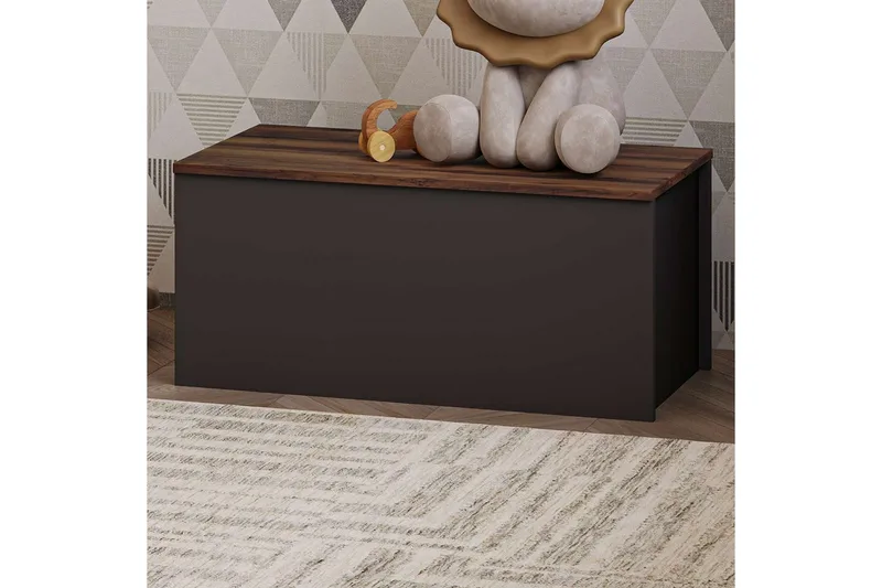 Kamiloba Hörnbyrå 90 cm - Antracit/Valnöt - Förvaring - Förvaringsmöbler - Förvaringskista & sängkista