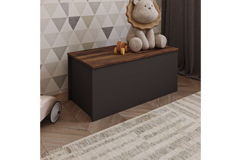 Kamiloba Hörnbyrå 90 cm - Antracit/Valnöt - Förvaring - Förvaringsmöbler - Byrå