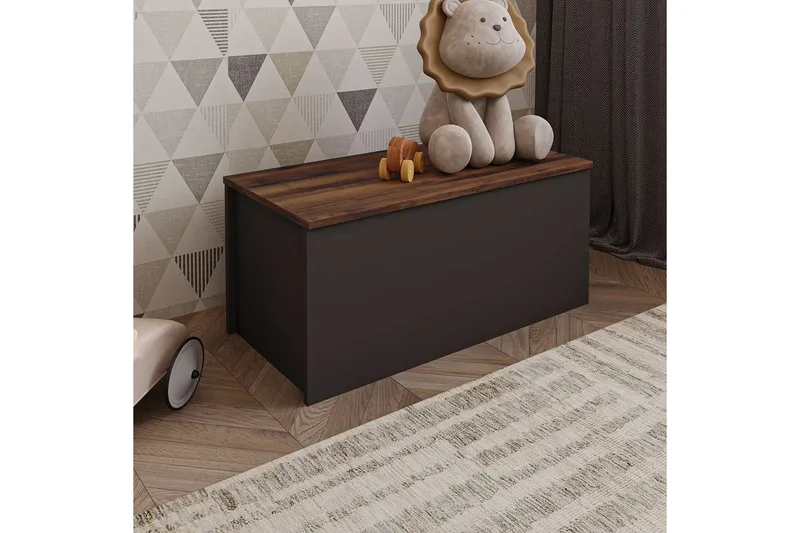 Kamiloba Hörnbyrå 90 cm - Antracit/Valnöt - Förvaring - Förvaringsmöbler - Förvaringskista & sängkista