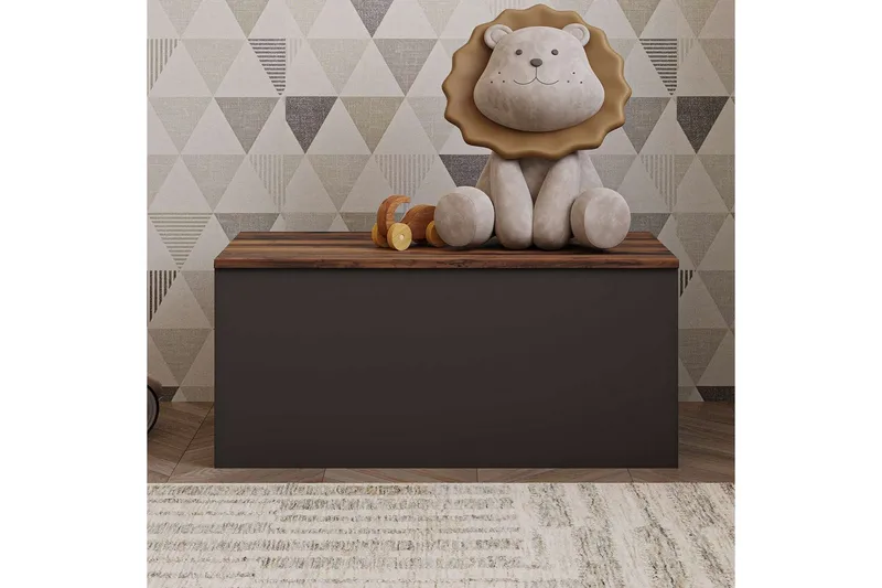 Kamiloba Hörnbyrå 90 cm - Antracit/Valnöt - Förvaring - Förvaringsmöbler - Förvaringskista & sängkista