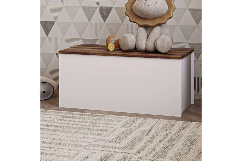 Kamiloba Hörnbyrå 90 cm - Vit/Valnöt - Förvaring - Förvaringsmöbler - Förvaringskista & sängkista