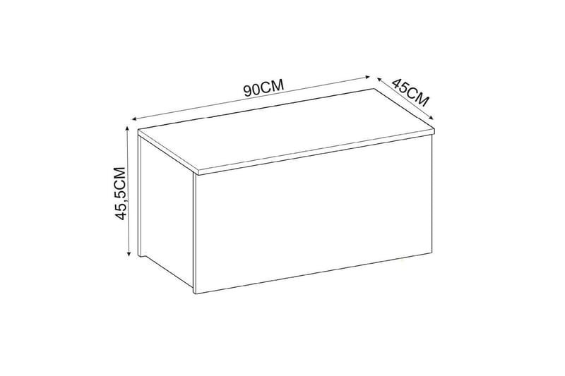 Kamiloba Hörnbyrå 90 cm - Vit/Valnöt - Förvaring - Förvaringsmöbler - Förvaringskista & sängkista