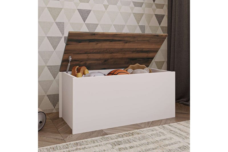 Kamiloba Hörnbyrå 90 cm - Vit/Valnöt - Förvaring - Förvaringsmöbler - Förvaringskista & sängkista