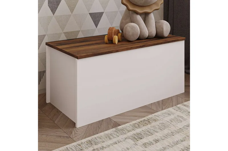 Kamiloba Hörnbyrå 90 cm - Vit/Valnöt - Förvaring - Förvaringsmöbler - Byrå