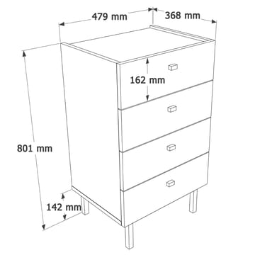 Kamulu Byrå 47,9x80,1x36,8 cm - Vit - Förvaring - Förvaringsmöbler - Byrå